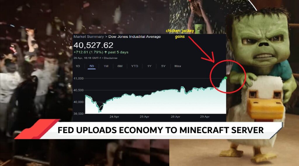 Fed Uploads Economy to Minecraft Server, Market Goes Full ‘Chicken Jockey’