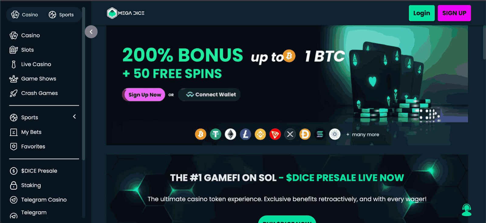 megadice crypto casinos