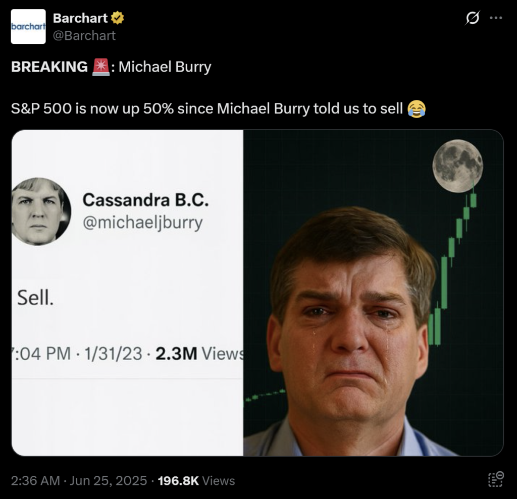 Burry Sell Tweet