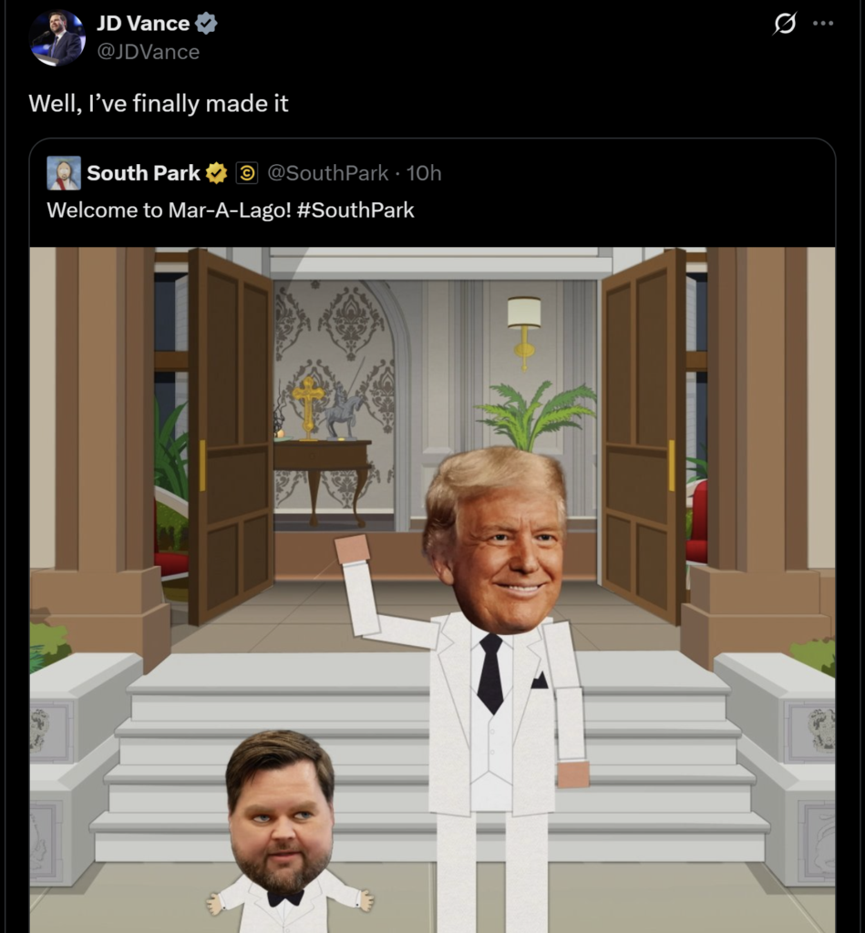 JD Vance South Park Tweet