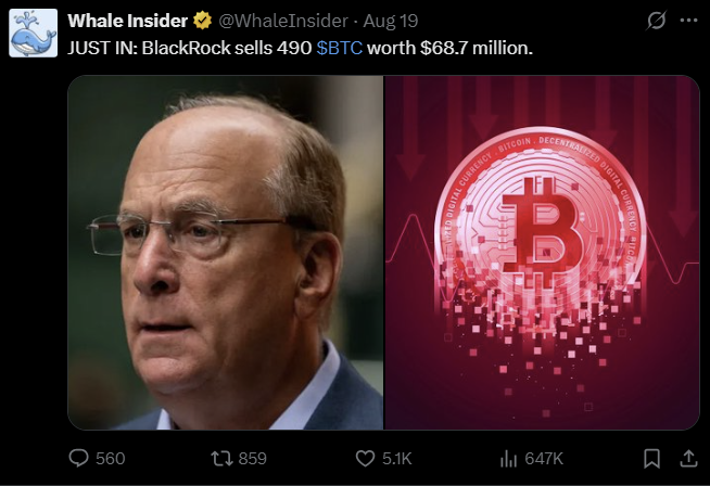BlackRock Bitcoin X post