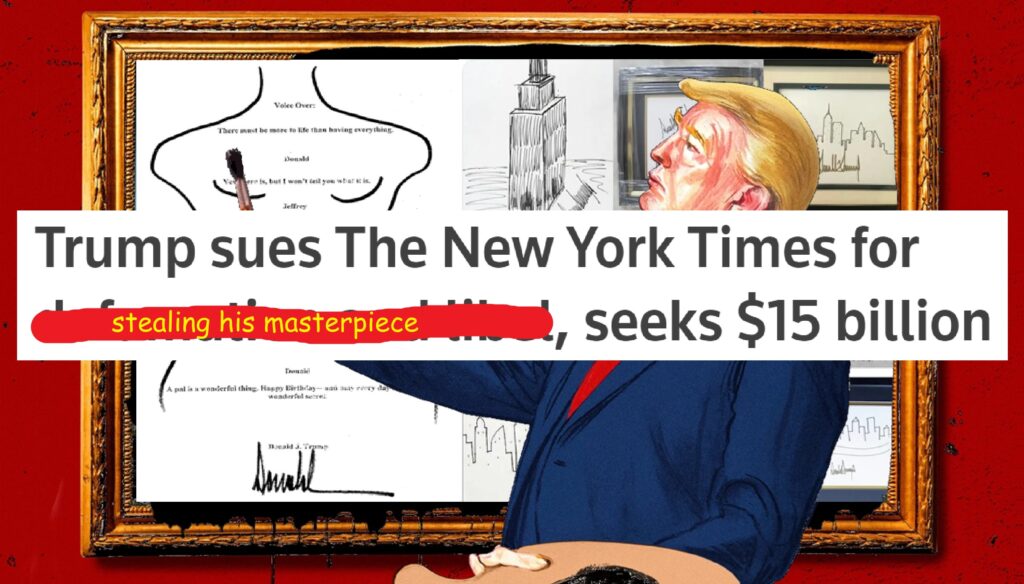 Trump Sues New York Times $15 Billion For Copyright Infringement Over Epstein Drawing