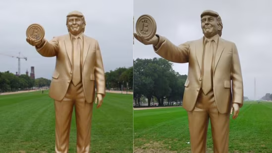Trump Bitcoin Statue