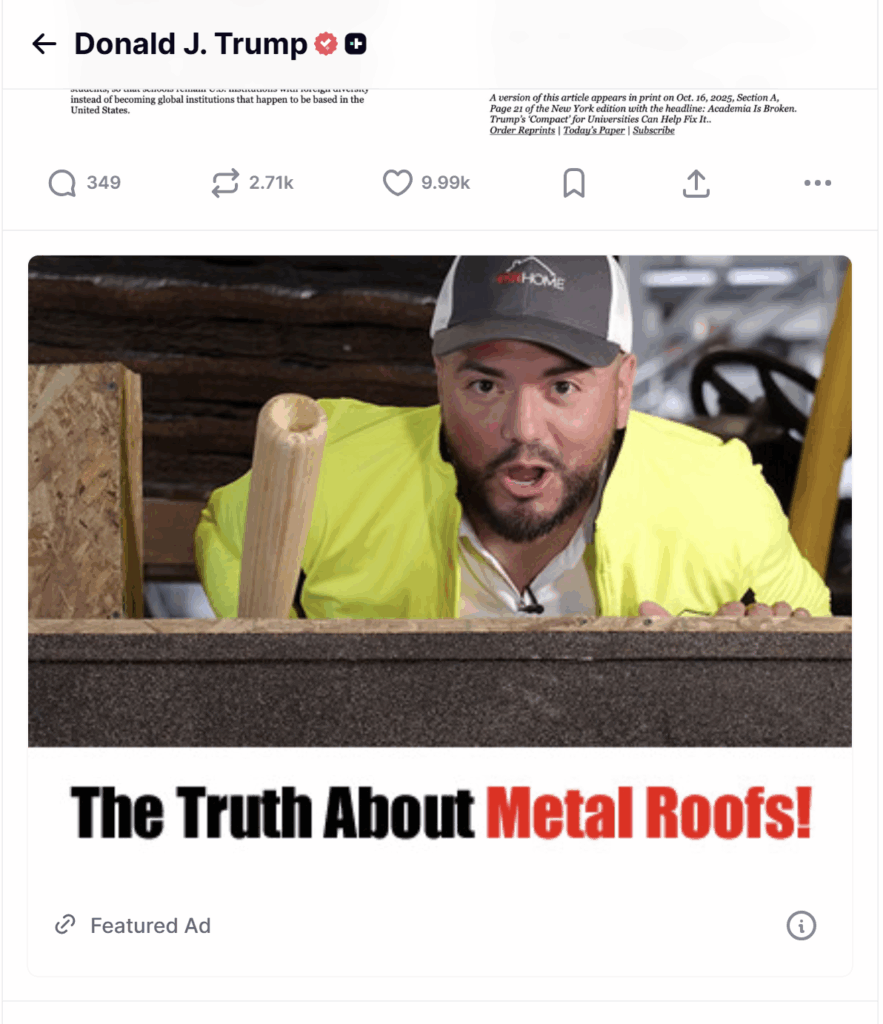 Trump Truth Social Ad