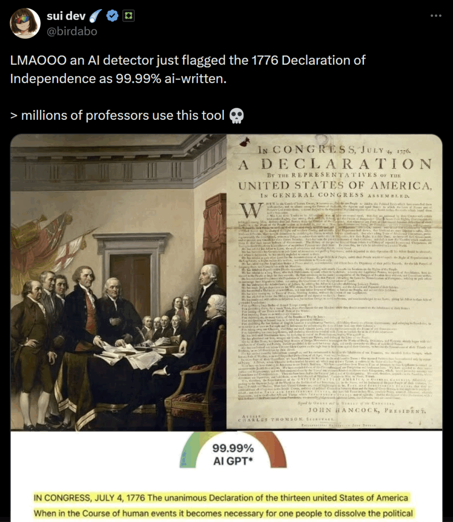 Declaration of Independence ai tweet