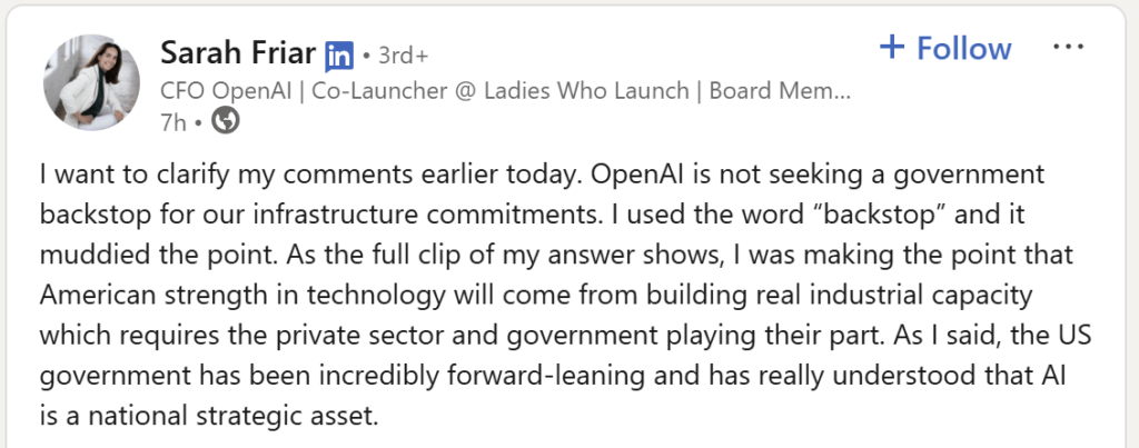 OpenAI Linkedin post
