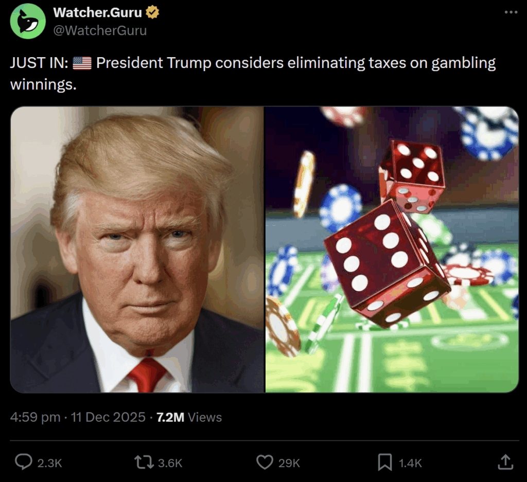 trump gambling tweet