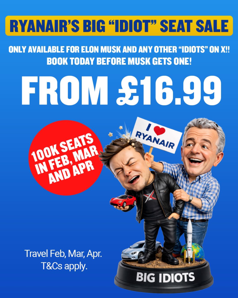 Ryanair Elon advert