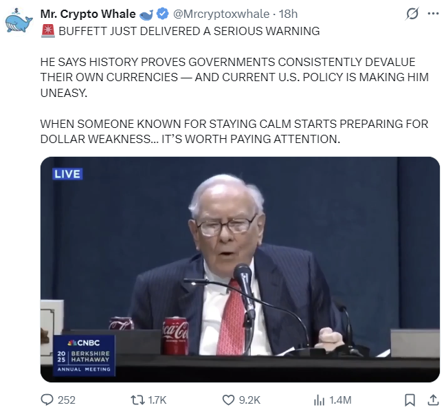 Warren Buffett tweet