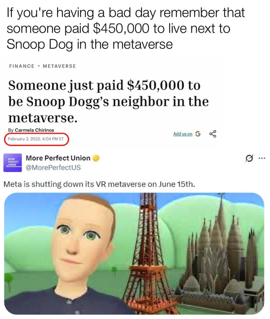 Facebook meta metaverse vr meme